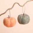 Green Felt Pumpkin Hanging Decoration