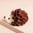 Side View of Pistachio Shells Hedgehog Standing Decoration