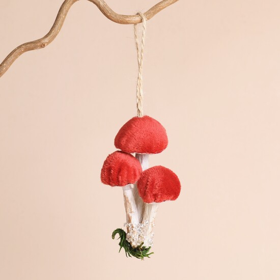 Red Mushroom Cluster Hanging Decoration