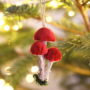 Red Mushroom Cluster Hanging Decoration