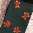 Close up of Men's Green Gingerbread Bamboo Socks