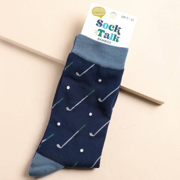Sock Talk Men's Novelty Golf Bamboo Dress Socks