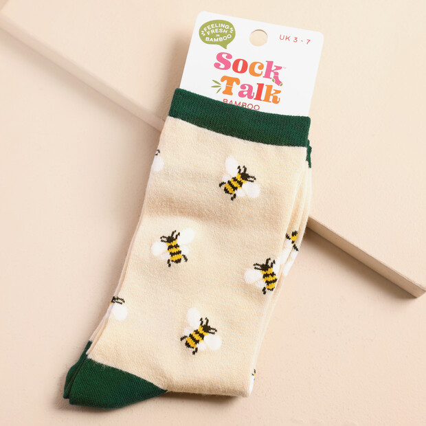 Sock Talk Women's Novelty Bumblebee Bamboo Ankle Socks
