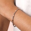 Silver Stainless Steel & Rose Gold Star Beaded Bracelet on Model