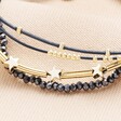 Close Up of Navy Star Charm Multi Layer Beaded Bracelet