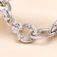 Close Up of Stainless Steel Chunky Paperclip Chain Bracelet in Silver