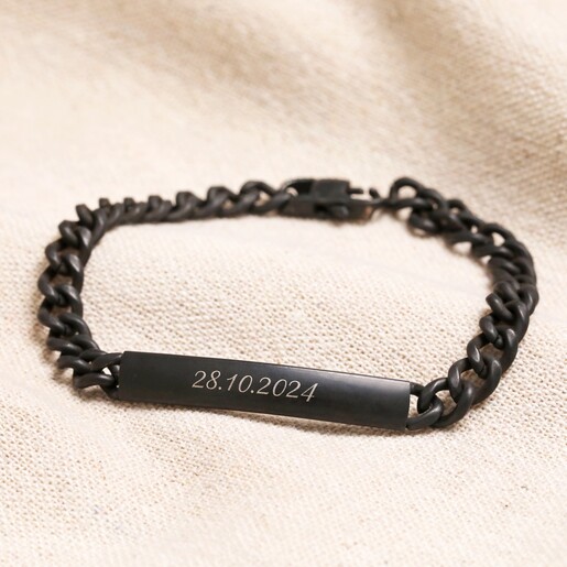 Mens personalised chain bracelet discount