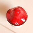 Above View of the Small Red Ceramic Mushroom