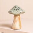 Blue Speckled Ceramic Mushroom Ornament