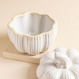 Inside White Ceramic Pumpkin Pot with Lid 