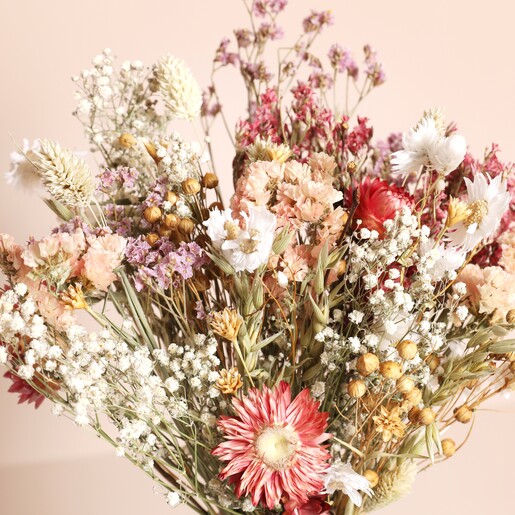 Close up of Fall Floral Dried Flower Bouquet