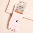 Light pink Trixie bunny socks with cheerful face detail and floppy ear style details