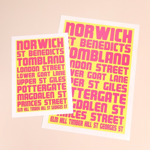 In Multiple Sizes of the Norwich Print A4