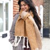 Model Shot of Camel Two Tone Winter Scarf