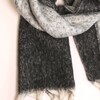 Close Up of Charcoal Two Tone Winter Scarf