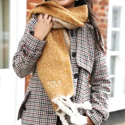 Personalised Camel Two Tone Winter Scarf