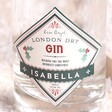 Close Up of Personalised 200ml Festive Name Gin