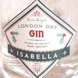 Close up of Label on Personalised 200ml Festive Name Gin