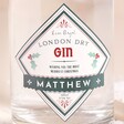 Close Up of the Personalised 500ml Festive Name Gin