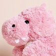 Close Up of Warmies Baby Dinosaur Pink Microwavable Soft Toy