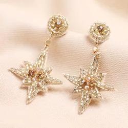 My Doris Mini Gold Star Drop Earrings