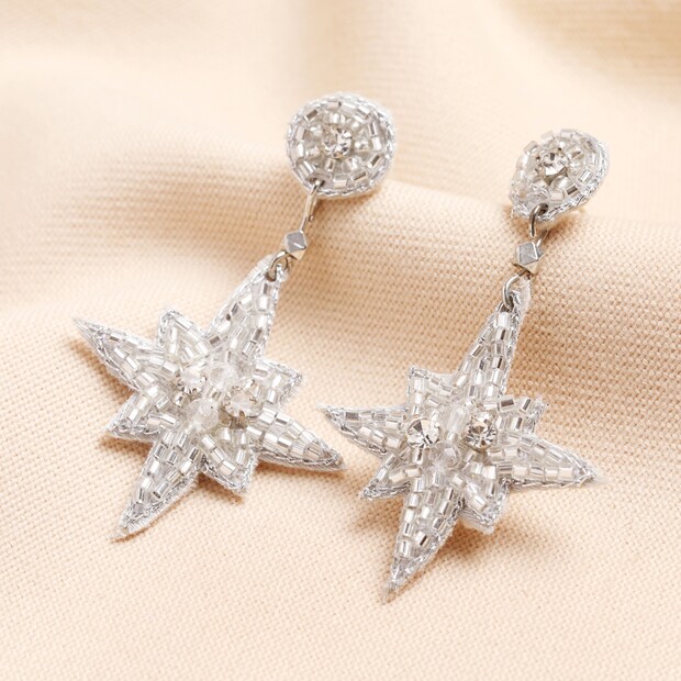 My Doris Mini Silver Star Drop Earrings
