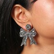 My Doris Bow Drop Earrings in Silver