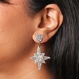 Close Up of My Doris Mini Silver Star Drop Earrings