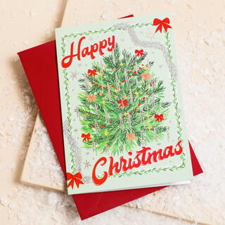 The Art File Sparkly Tree Happy Christmas Card
