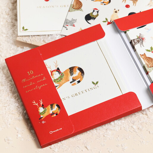 The Art File Merry Christmas Cat Cards 10 Pack