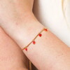 Red Enamel Heart Drawstring Bracelet in Gold