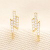 Crystal Lightning Bolt Stud Earrings in Gold