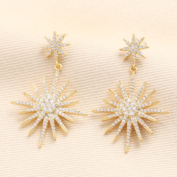 Double Star Crystal Large Earrings Double Star Crystal Large Earrings