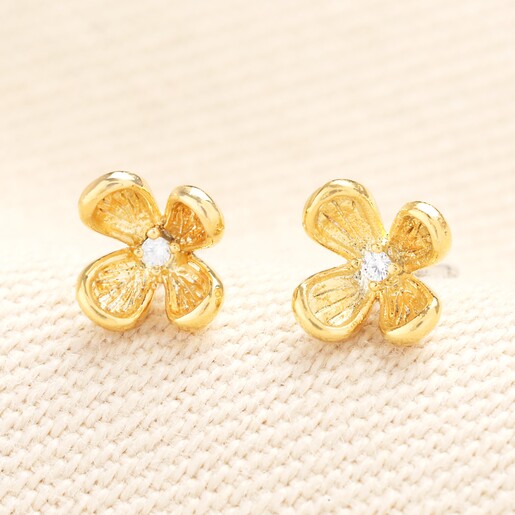 Buttercup Crystal Stud Earrings in Gold