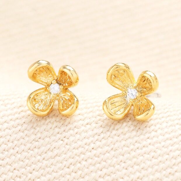 Buttercup Crystal Stud Earrings in Gold Buttercup Crystal Stud Earrings in Gold
