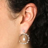 Crystal Moon and Teardrop Drop Earrings in Silver