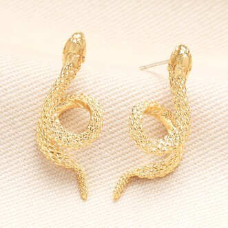 Snake Stud Earrings in Gold