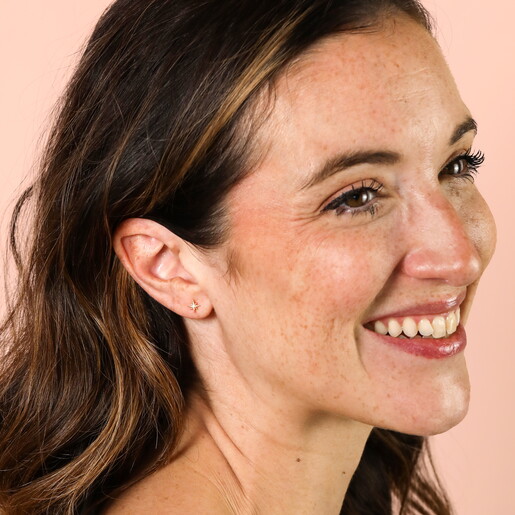 Tiny Crystal Centre Star Stud Earrings in Gold