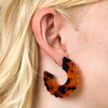 Tortoiseshell Resin Scalloped Edge Hoop Earrings