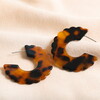 Enamel Tortoiseshell Scalloped Hoop Earrings