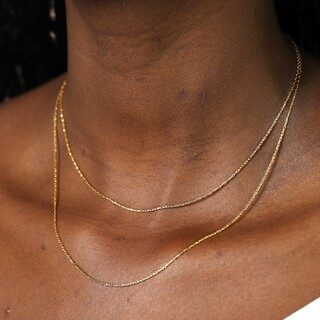 Double Layer Snake Chain Necklace in Gold