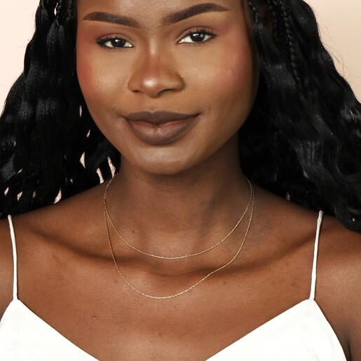 Double Layer Snake Chain Necklace in Gold