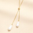 Double Pearl Drawstring Necklace Details