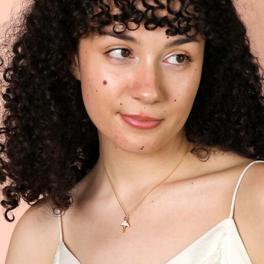 Enamel Ballerina Necklace in Gold