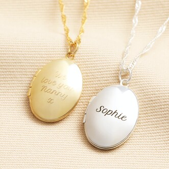 Personalised Oval Locket Necklace