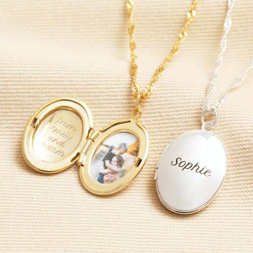 Personalised Oval Locket Necklace