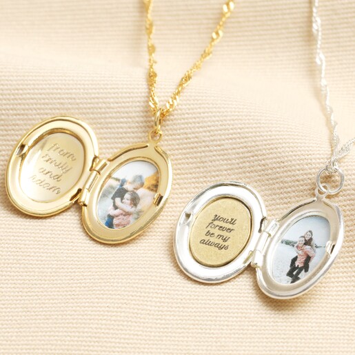 Personalised Oval Locket Necklace