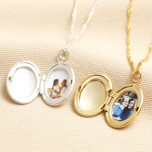 Personalised 'Your Drawing' Oval Locket Necklace