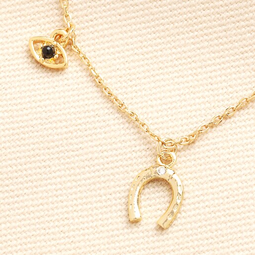 Luck Charms Pendant Necklace in Gold