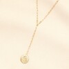 Moon and Star Oval Pendant Necklace in Gold